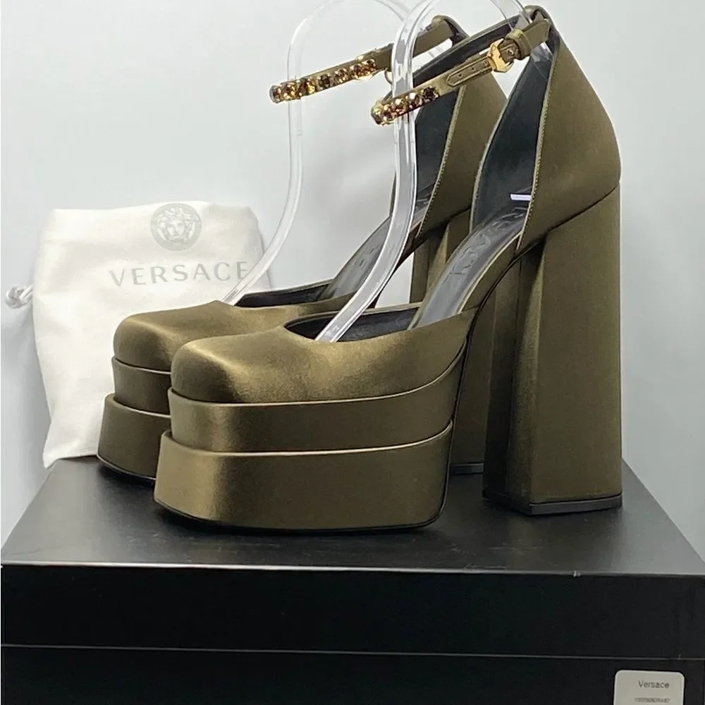Versace Satin Platform Pumps size 40 - Picture 12 of 14